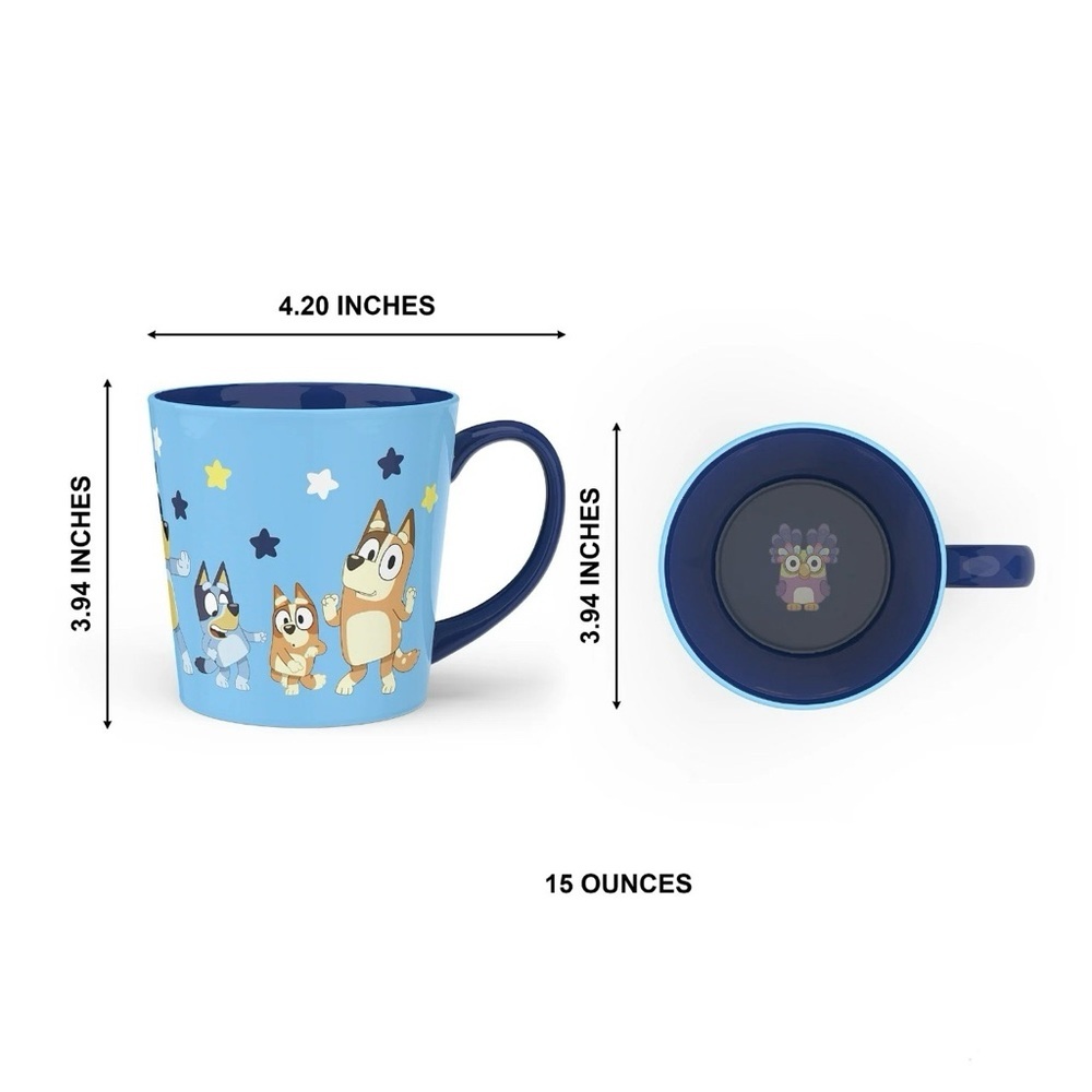 1 Bluey Mug, Blue with Bluey’s Family, 15 oz - Picture 7 of 10